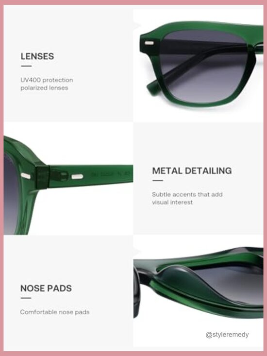 Retro Aviator Polarized Sunglasses with UV400 Protection